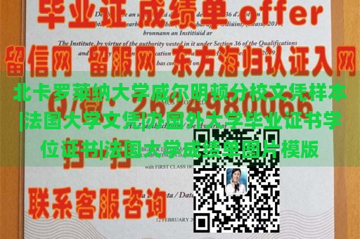 北卡罗莱纳大学威尔明顿分校文凭样本|法国大学文凭|办国外大学毕业证书学位证书|法国大学成绩单图片模版