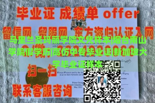 马里兰圣玛丽学院文凭样本|烟台南山学院假学历|高仿中专毕业证|新加坡大学毕业证样本